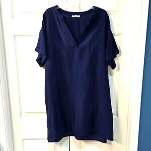 NWOT AI'MAGE A line Blue Swim Coverup V Neck W Pockets XL